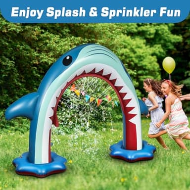 Anpro Giant Shark Sprinkler Kids Inflatable Water Toy Summer Outdoor Play Sprinkler - Image 2