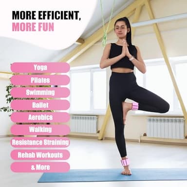 Pilates Wrist Ankle Weights for Women, Wearable Strong Arm & Leg Weights Set of 2(1Lbs Each), Adjustable Ankle Weights for Walking, Yoga, Dance, Barre, Gym - Image 5