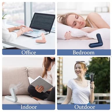 Portable Handheld Fan, 2 IN 1 Mini Hand Fan, Battery Operated [8-15 Working Hours], USB Rechargeable Personal Foldable Fan for Indoor, Small Pocket Fans Travel Essentials for Outdoor (Blue) - Image 7