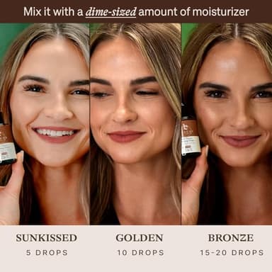 Self Tanning Drops for Face - USA Made with Organic & Natural Ingredients, Ultra Dark Face Tanning Drops to Add to Moisturizer, Self Tanner for Sunless Fake Tan & Natural Glow, Cruelty & Toxin Free - Image 3