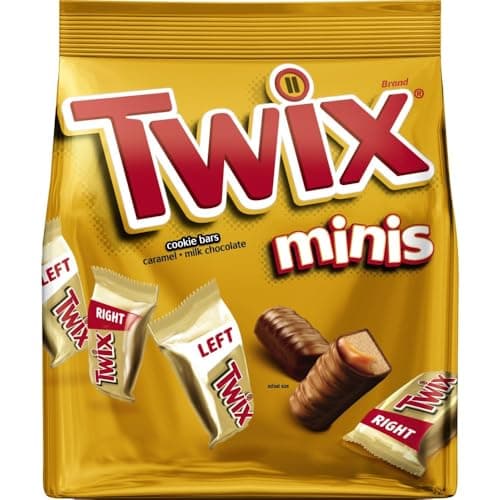 TWIX Minis Size Caramel Chocolate Cookie Candy Bars Bulk Pack, Sharing Size, 9.7 oz Bag (Pack of 8) - Image 1