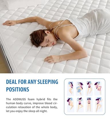 ADDNUSS Full Mattresses,Hybrid 12 Inch Full Mattress in a Box,Memory Foam & Individually Pocket Spring for Pain Relief,Pressure Relief,Certified. - Image 4