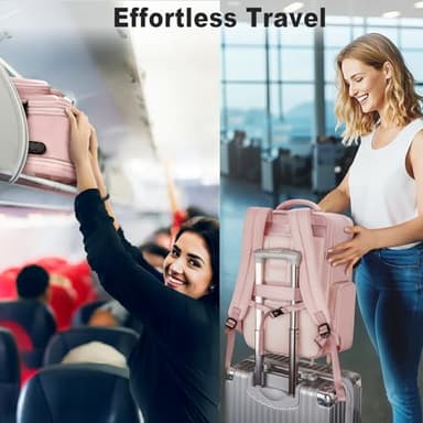 Taygeer Vacuum Backpack, Expandable Vacuum Seal Carry on Backpack with Rain Cover, 17'' laptop Compression Backpacks Travel with Shoe Compartment, TSA Approved Personal Item Compression Back Pack,Pink - Image 9