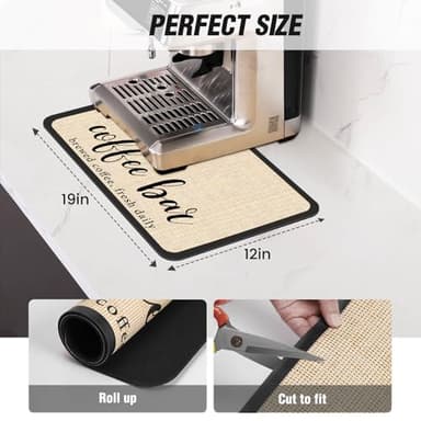DK177 Coffee Mat - Dish Drying Mat for Kitchen Counter , Hide Stain, Absorbent with Waterproof Rubber Backing, Fit Kitchen Dish Rack Bar Accessories, 19" x 12" - Image 9