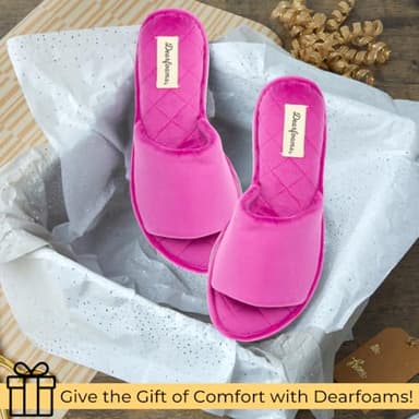 Dearfoams Women's Beatrice Velour Slide, Mystic Purple Velour, M - Image 6