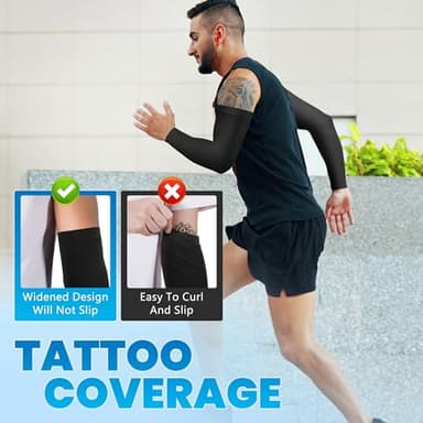 Fivali Arm Sleeves for Men Women: 6 Pairs Cooling UV Sun Protection Arm Compression Sleeve Youth Sports, Light - Image 5