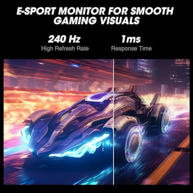KOORUI GN02 27-inch 240Hz Gaming Monitor, 1ms FHD 1080p, G-SYNC and FreeSync Premium, HDMI 2.0/DP 1.4, Xbox PS5 Switch Ready, VESA, Tilt, Black - Image 2
