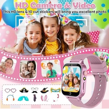 Kids Smart Watch with 2 Screen Protectors, 1.5'' Touch Screen, 26 Games, Audiobook, Learn Card, HD Camera, Video, Pedometer, Alarm Clock - Educational Wristwatch Learning Toy Fun for Birthday Gifts - Image 6