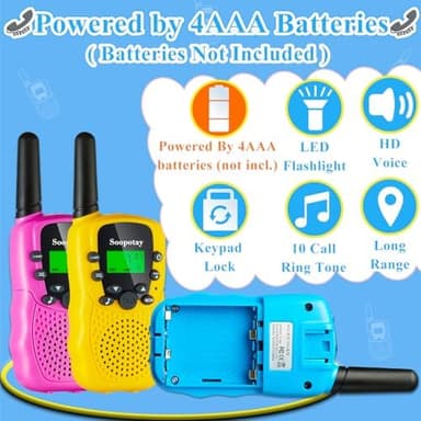 Walkie Talkies for Kids, Walkie Talkie Toys for Girls Boys, Outdoor Toys for Ages 4-8-12, Built-in Flashlight, 22 Channels, Birthday Gifts for 3 4 5 6 7 8 9 10 Year Old Girl Boys - Image 6