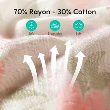 LITTLE SPUD Muslin Swaddle Blankets, Nursery Receiving Blankets for Girls & Boys, Soft & Breathable Baby Muslin Swaddle, Large 47 x 47 inches, New Born Essentials, 4 Pack, Pink Rabbit - Image 5