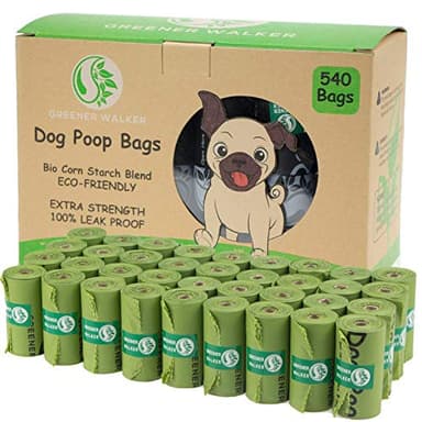 Greener Walker Poop Bags for Dog Waste-540 Bags,Extra Thick Strong 100% Leak Proof Dog Waste Bags (Green) - Image 1