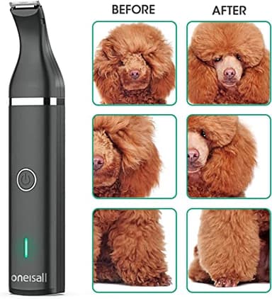 oneisall Dog Clippers with Double Blades,Cordless Small Pet Hair Grooming Trimmer,Low Noise for Trimming Dog's Hair Around Paws, Eyes, Ears, Face, Rump (Black) - Image 7