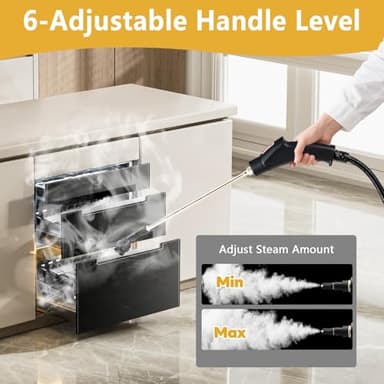 Handheld Steam Cleaner with 1200ml Large Water Tank & High Pressure - for Floors, Upholstery, Grout, Cars, Tiles, Windows, Kitchen - Image 4