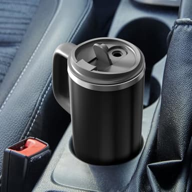 40 oz Insulated Tumbler with Handle, Stainless Steel Straw and silicone sleeves, Leakproof Travel Mug for Water, Iced Tea or Coffee, Insulated Cup Gifts for Women & Men, Black - Image 4