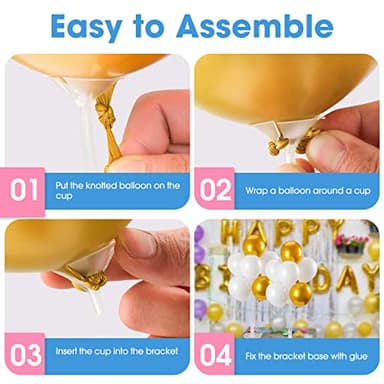 Voircoloria 10 Sets Balloon Stand Kits, Balloon Sticks Holders with Base for Table Graduation Birthday Baby Shower Gender Reveal Party Decorations - Image 5