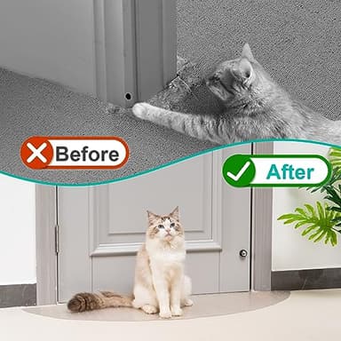Uross Semi-Circular Carpet Protector for Pets 1PCS, Plastic Cat Carpet Protector for Doorway, Cat Scratch Protector Mat, Cat Ripping Up Under Door Carpet Scratch Stopper - Image 2