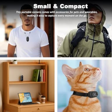4K Mini Body Camera 128GB - Action Body Cam with Audio & Video- Thumb Hands Free Waterproof Recording Wearable Cameras - POV Worn Portable Personal Camcorder - for Work Travel Pet Walk Swim - Image 6