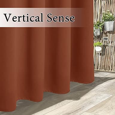RYB HOME Outdoor Curtains Blackout - 2 Panels Outside Curtains Waterproof Thermal Insulating for Patio Porch Garage Garden Gazebo Universal Replacement Sidewall, W 52 x L 96 inch, Terracotta - Image 7