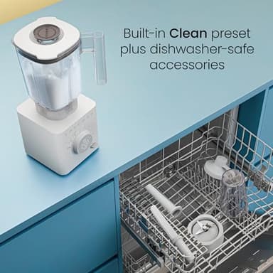 Chefman Obliterator 48 oz Countertop Blender for Smoothies, 1380W Motor to Crush Ice, Nuts, and Frozen Fruit with Stainless Steel Blade, Auto Blend Function, Includes 20 oz Travel Jar - Concrete - Image 9