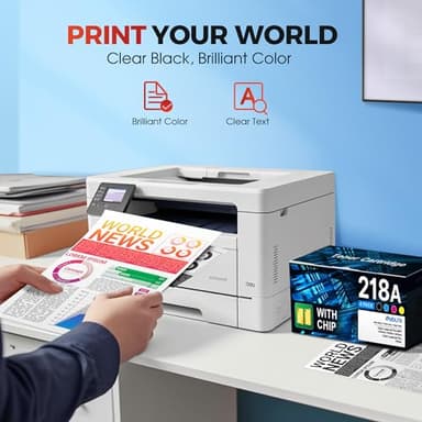 218A Toner (with Chip) Compatible for HP 218A Toner Cartridges 4 Pack - 218X Toner Work for HP Color Laserjet Pro MFP 3301fdw Toner 3301cdw 3201dw 3301sdw Printer Ink, W2180A 218A Toner - Image 6