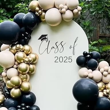 Eurteka Class of 2025 Decal Sign - Graduation Party Decoration, Balloon Arch Stickers, Congrats Grad Party Class of 2025 Event Planner Decal，Photo Props (Class of 2025 Black) - Image 5