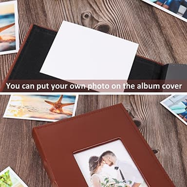 RECUTMS 300 Pocket Photo Album 4x6 Small PU Leather Cover Wedding Family Baby Anniversary Graduation Travel Personalized Photo Book (Brown) - Image 6