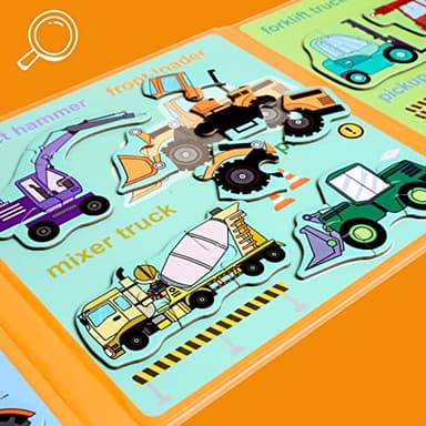 Magnetic Puzzles for Kids Ages 1-3, Travel Toddler Puzzles Ages 2-4 Year, Excavator Refrigerator Magnet for Kids Learning Gift for Road Trip - Image 6