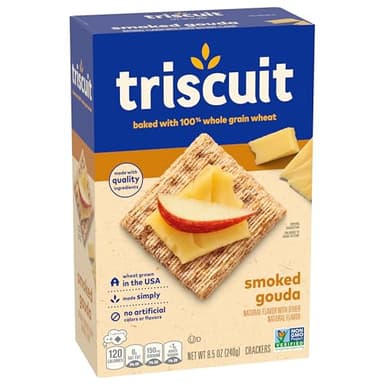 Triscuit Smoked Gouda Whole Grain Wheat Crackers, Lunch Snacks, Bulk Snack Crackers, 6 - 8.5 oz Boxes - Image 15