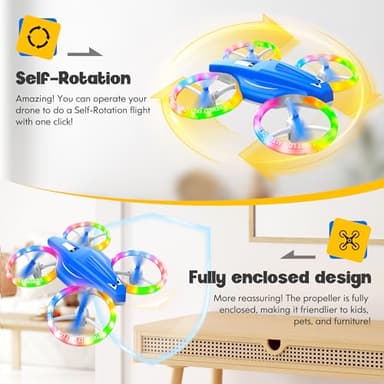 ALTITACO Drones for Kids With Cool Light, Kids Drone with 3D Flip, Altitude-Hold, Self-Rotation, Headless Mode, 3 Speed Modes, One-Click Take-off/Landing, Mini Drone for Christmas, Beginners, Indoor - Image 6