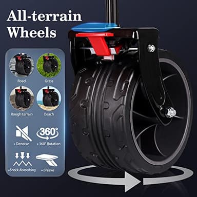 Sekey 220L Collapsible Foldable Wagon with 330lbs Weight Capacity, Heavy Duty Folding Utility Garden Cart with Big All-Terrain Beach Wheels & Drink Holders. Black - Image 2