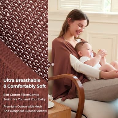Momcozy Nursing Cover for Breastfeeding, Soft Privacy Poncho, Multi-Use Nursing Shawl, Portable Breast Feeding Covers for Women, Includes Laundry Bag (Rose Taupe) - Image 4