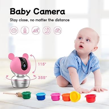 VIMTAG Baby Camera, 3.5K/6MP 360° Pan/Tilt Indoor 2.4G WiFi Camera for Pet/Dog/Home Security with Phone App/2-Way Audio/Night Vision, Human/Sound/Motion Detection, Support Alexa/Up to 512G TF Card - Image 4