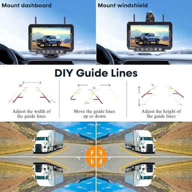 Magnetic Solar Wireless Backup Camera: 7" Portable 1 Min Easy Install Scratch-Proof No Delay Backup Camera for Truck Rechargeable HD 1080P for Trailer Small RV Camper Pemacom P15 - Image 7