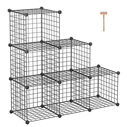 C&AHOME Wire Cube Storage, 6 - Cube Organizer Metal C Grids, Modular Shelves Units, Storage Bins Shelving, Closet Organizer, Ideal for Home, Office, Living Room, 36.6”L x 12.4”W x 36.6”H Black - Image 1