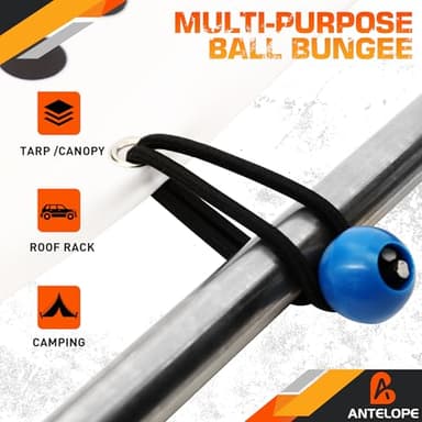 A ANTELOPE 30-Piece Premium Bungee Cord Assortment Includes 18", 24", 36", 48", 60" Bungee Cord, 8" Canopy/Tarp Ball Ties and Alligator Mouth Tarp Clips - Image 5