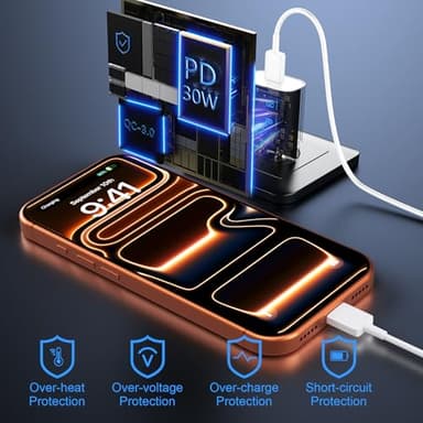 iPhone 17 16 15 Pro Max Charger 30W Type C Chargers USB C Fast Charger Block iPhone 17 Chargers Fast Charging with 10FT C Charging Cable for iPhone 17/17 Pro Max/16/16 Pro Max/15/15 Pro/iPad/Samsung - Image 5