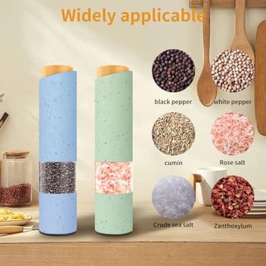 Electric Salt and Pepper Grinder Set - Adjustable Coarseness, Battery-Operated with LED Light, 360° Transparent Design for Kitchen & Outdoor Cooking, Perfect for Home Chefs & Gift Shoppers - Image 4