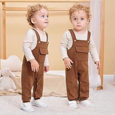 CARETOO Baby Boy Clothes Infant Overall For Boys Western Boys Clothes Infant Baby Boy Halloween Pants Outfits Long Sleeve Shirts Pumpkin Pants Infant Fall Winter Clothes Set - Image 2