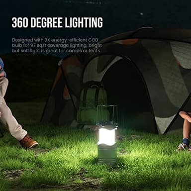 Lichamp LED Camping Lantern, 4 Pack Battery Powered Flashlight for Power Outages, Portable Collapsible Hanging Light Essential for Home, Outdoor, Emergency Lamp Survival Kit Gear for Hurricane, Gray - Image 3