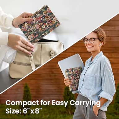 Taja Lined Spiral Journal Notebook for Women, A5 Cute College Ruled Hardcover Notebook for Work & Note Taking, Pretty Journal for Writing, 140 Pages, Flower Garden - Image 6