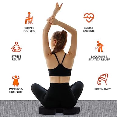 Amazon Basics Comfortable Seat Cushion for Office Chairs, Gel Enhanced Memory Foam, Black - Image 2