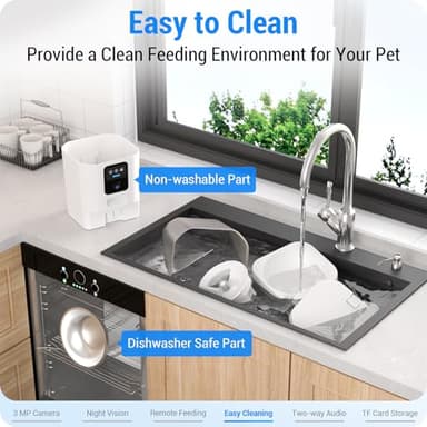 Frienhund Automatic Cat Feeder with 2K HD Camera: Automatic Dog Feeder with Night Vision, Cat Food Dispenser with 5G WiFi for Multiple Pet, Detachable for Easy Clean - 29 Cup （7L Large Capacity） - Image 5