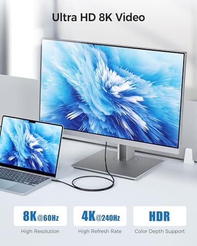 Cable Matters [Intel Certified] 40Gbps Active Thunderbolt 4 Cable 6.6 ft with 100W Charging and 8K Video, Black - Fully Compatible with USB C/USB-C, USB4, and Thunderbolt 3 - Image 3