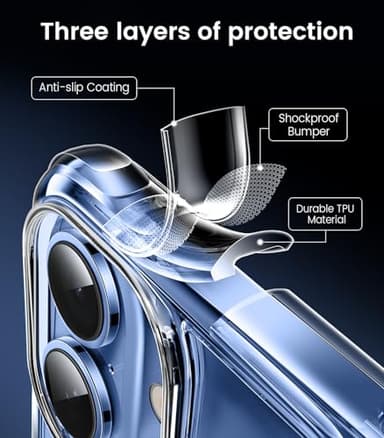 Mkeke Compatible with iPhone 17 Case Clear [Not-Yellowing] [Military-Grade Drop Protection] Shockproof Protective Phone Bumper for Apple 6.3 inch - Image 5