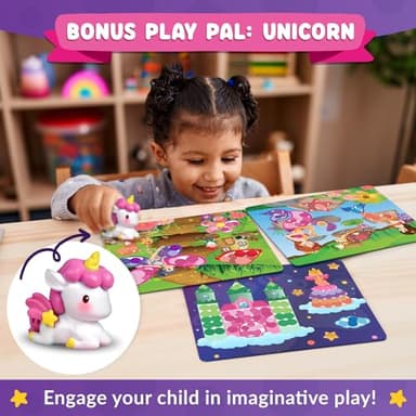 Funcils Dot Art Activity - Unicorn & Princess Sticker Kit, Toddler Art & Craft Supplies for Kids, Birthday Gifts for Boys & Girls Ages 3, 4, 5, 6, 7 Year Old - Kids Travel Toys, Airplane Must Have - Image 4