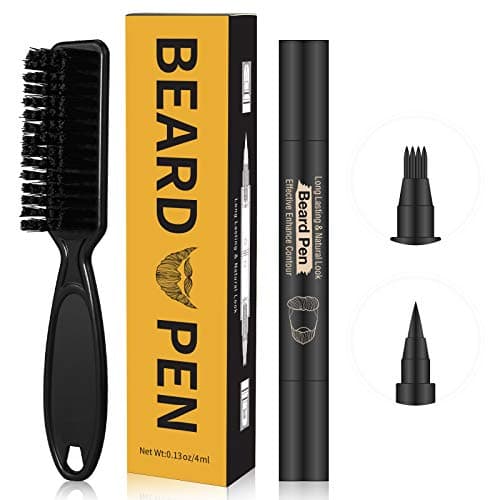 Beard Pencil Filler for man Water Proof Beard pen and beard brush Long Lasting Coverage Natural Finish, Male Mustache Repair Shape, Effective Enhance Facial Hair （BLACK） - Image 1