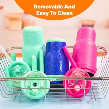 VINUR Insulated Tumbler with Handle 17 oz Stainless Steel Double Wall Vacuum Tumbler Travel Water Cup with Lid and Straw(Rose Pink) - Image 9