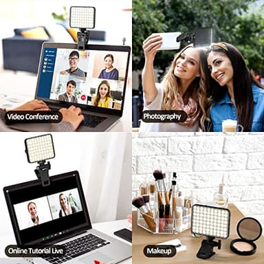 Rechargeable Selfie Light & Phone Light Clip for iPhone - Phone LED Light with Adjustable Brightness, Perfect for Selfies, Makeup, TikTok, Live Streaming & Video Conferencing Black - Image 8