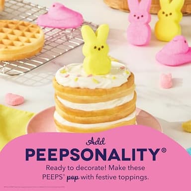 PEEPS x Dash Bunny Mini Waffle Maker for Individual Waffles, Hash Browns, Keto Chaffles with Easy to Clean, Non-Stick Surfaces, 4 Inch - Pink - Image 3