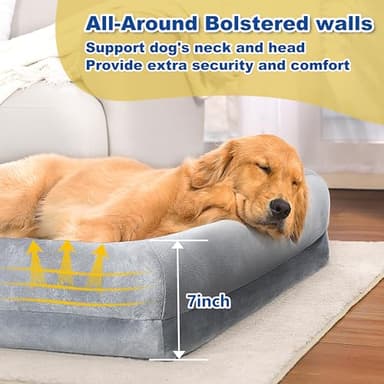 Medium Dog Bed Washable Dog Crate Beds for Medium Large Dogs Crate Waterproof Dogs Bed with Removable Pet Beds Mat Cover Anti-Slip Bottom Comfort Egg Foam - Image 2